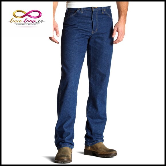Classic Straight Leg Denim Jeans Regular Fit High Rise Workwear
